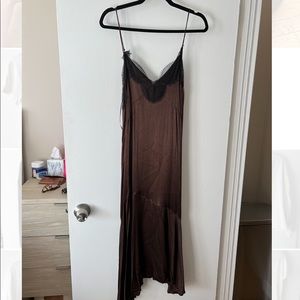 Zara brown slip dress